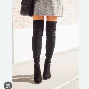 Goodnight Macaroon Black Over-the-Knee Boots
